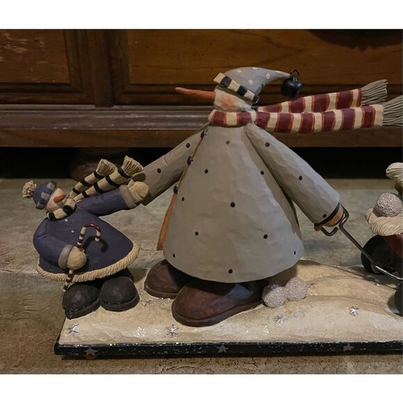 Williraye Studio 2006 “Tree for Me” Winter Snowman Wagon Dog Bells Birds WW2576 - Picture 2 of 15